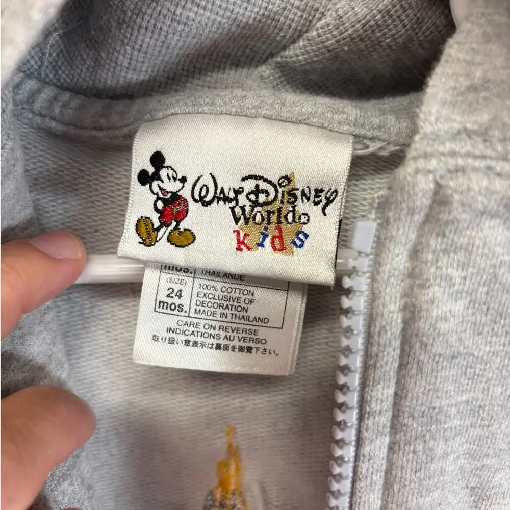 Vintage 90s Walt Disney World Kids THE HAPPIEST CELEBRATION ON EARTH Zip 24mons